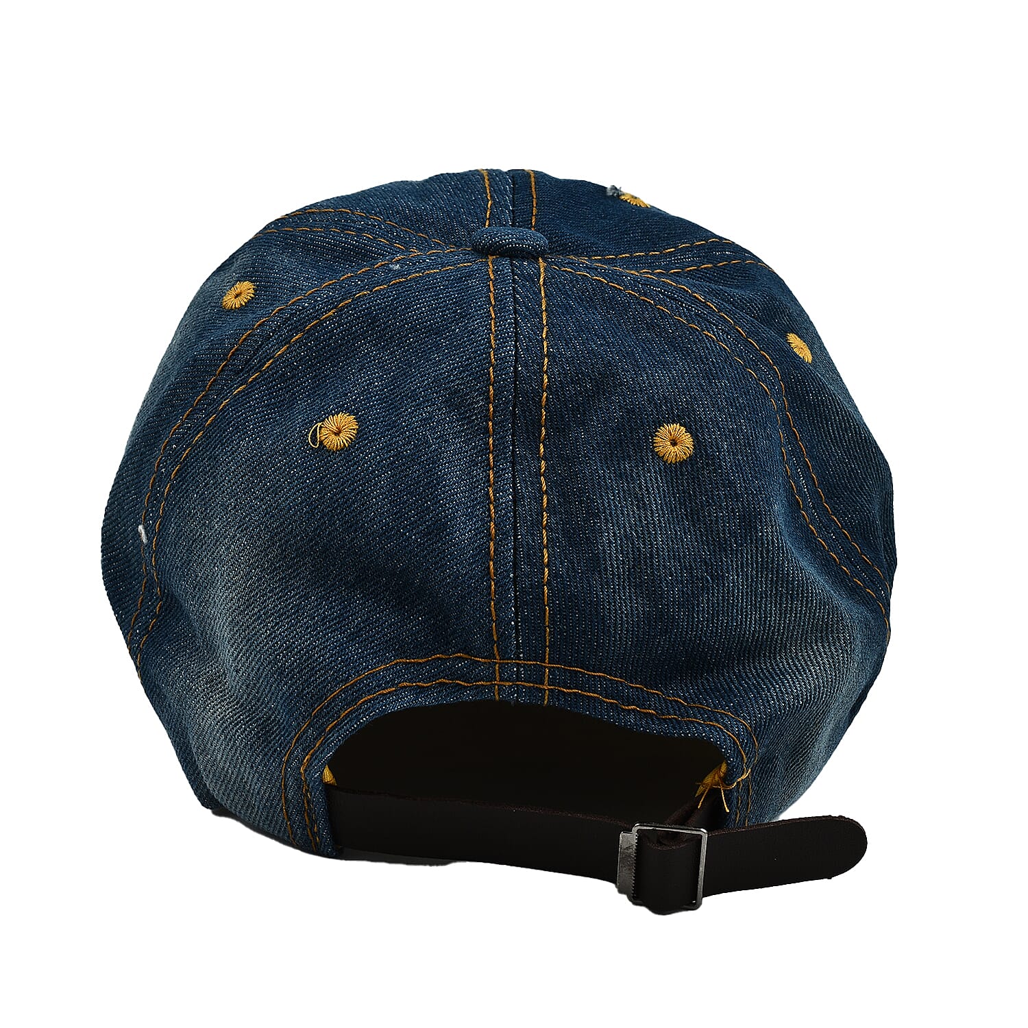 Denim Crystal Embroidered Studded Love Caption Cap (One Size)