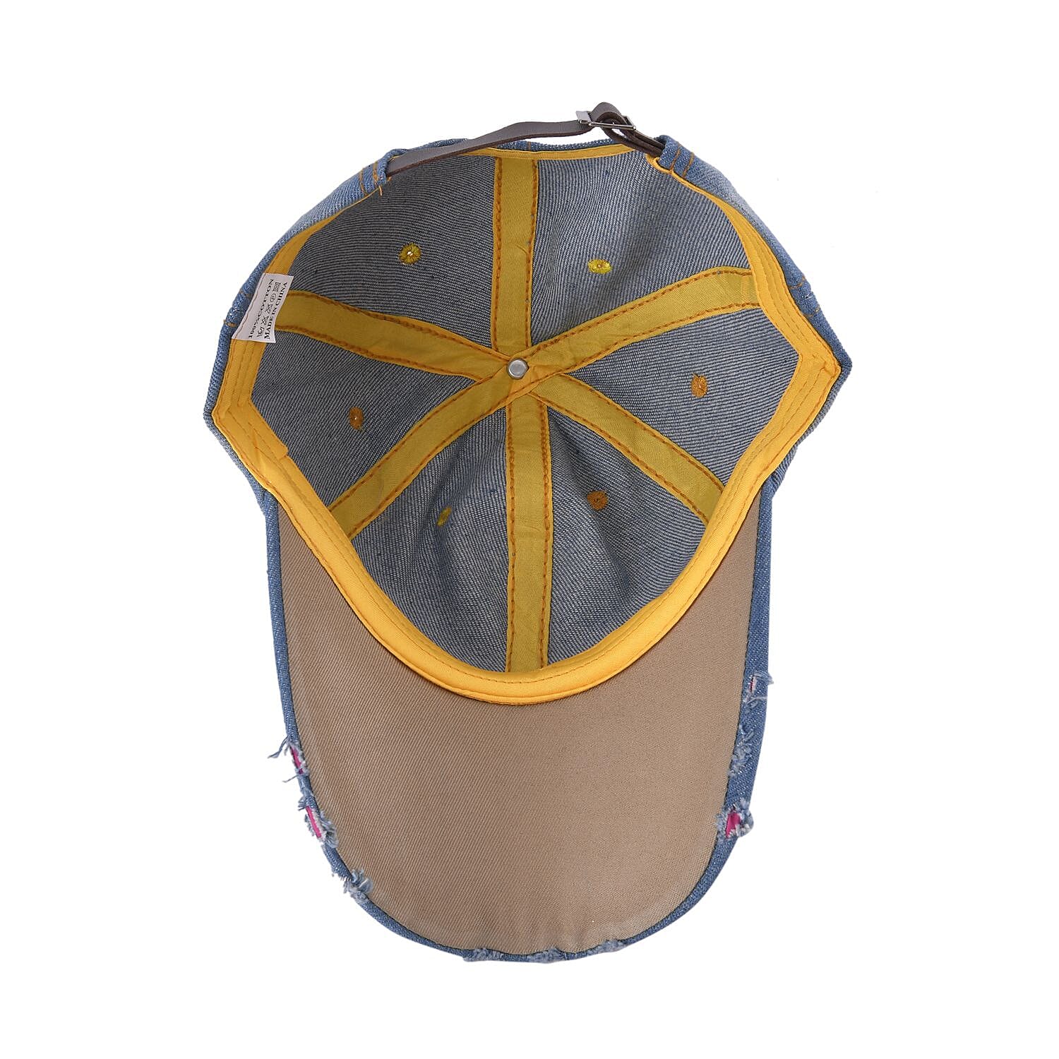 Denim Crystal Embroidered and Studded Cap One Size - Dots