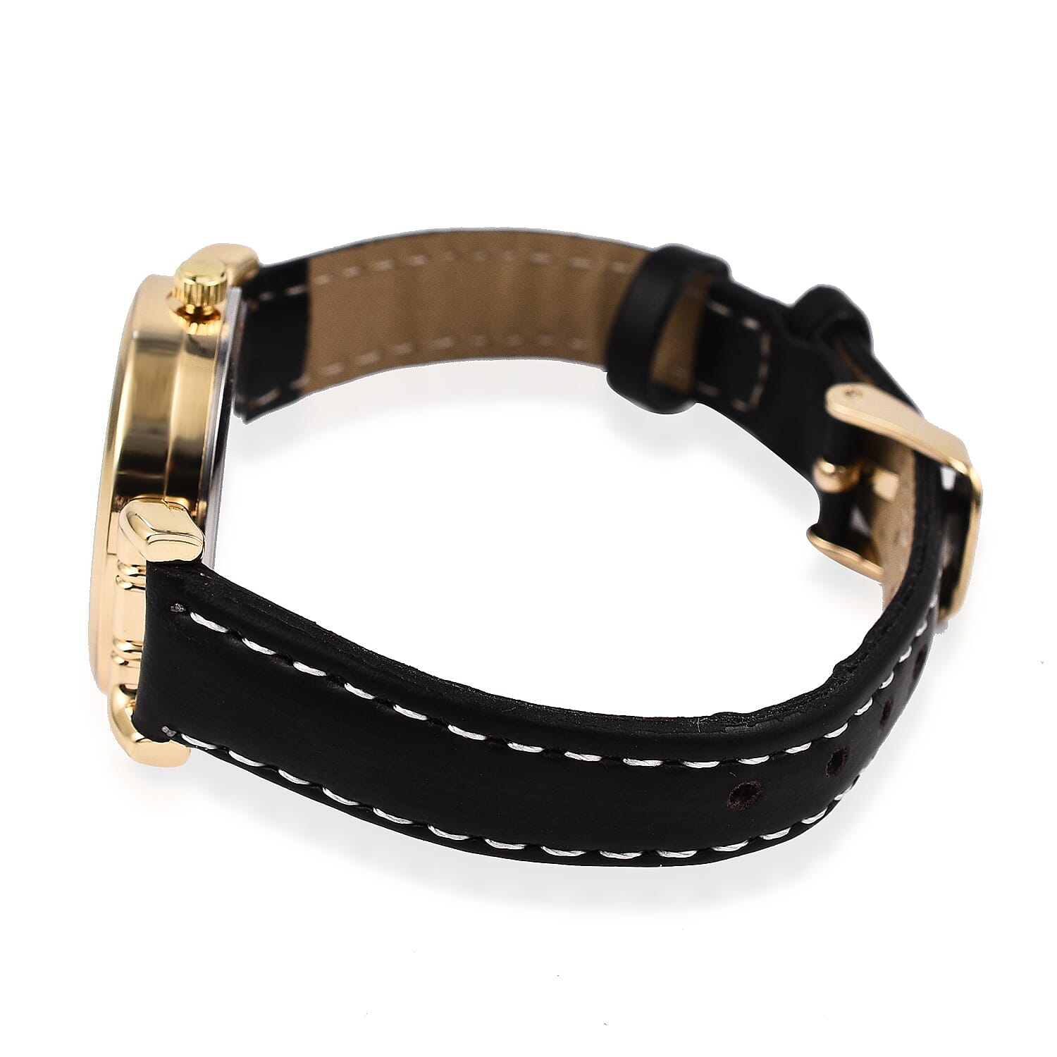 Closeout Offer - Citron Quartz Movement Watch For Women with Silver Sunray Dial & Black Strap