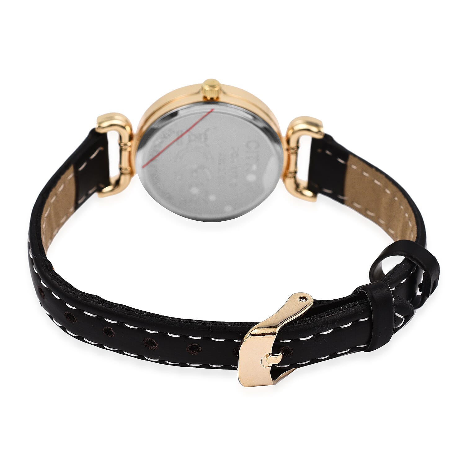 Closeout Offer - Citron Quartz Movement Watch For Women with Silver Sunray Dial & Black Strap