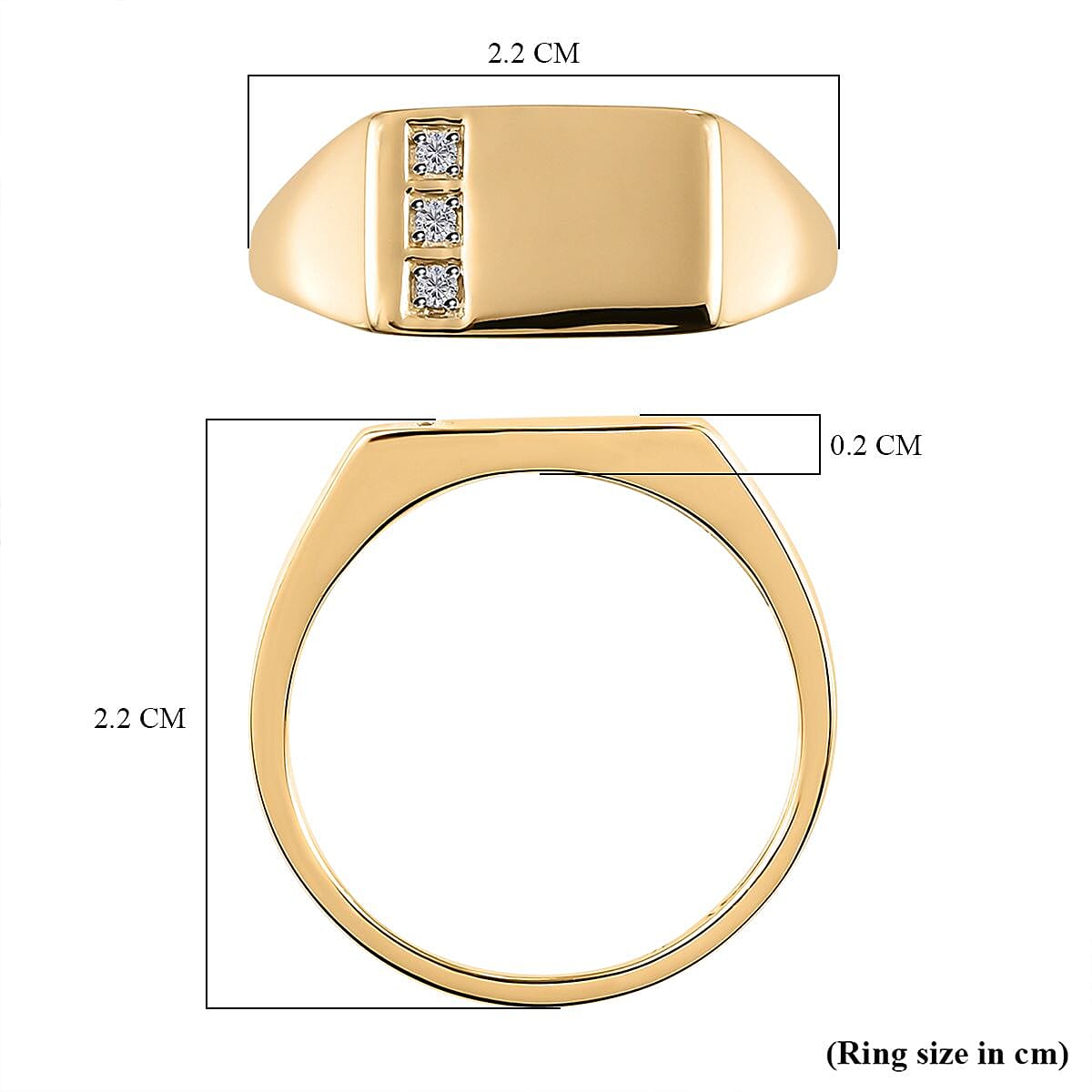 9K Yellow Gold SGL Certified Diamond (G-H) Signet Ring
