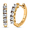 Diamond Hoop Earrings in 18K Vermeil Yellow Gold Plated Sterling Silver