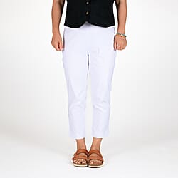 Emma Stretchable Bengaline Trousers with Inside Leg Length 22 Inch (Size 12) - Forest Green