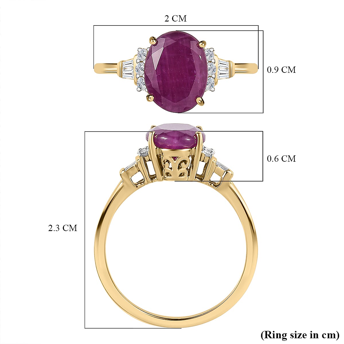9K Yellow Gold Moroccan Ruby and Diamond Ring 2.57 Ct 9K Yellow Gold Moroccan Ruby and Diamond Ring 2.57 Ct