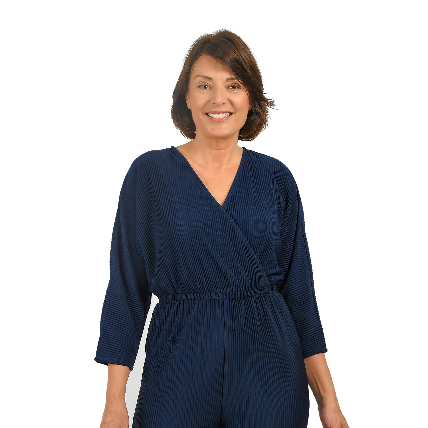 Tamsy Polyester Knitted Dress (Size 151x1 cm) - Navy