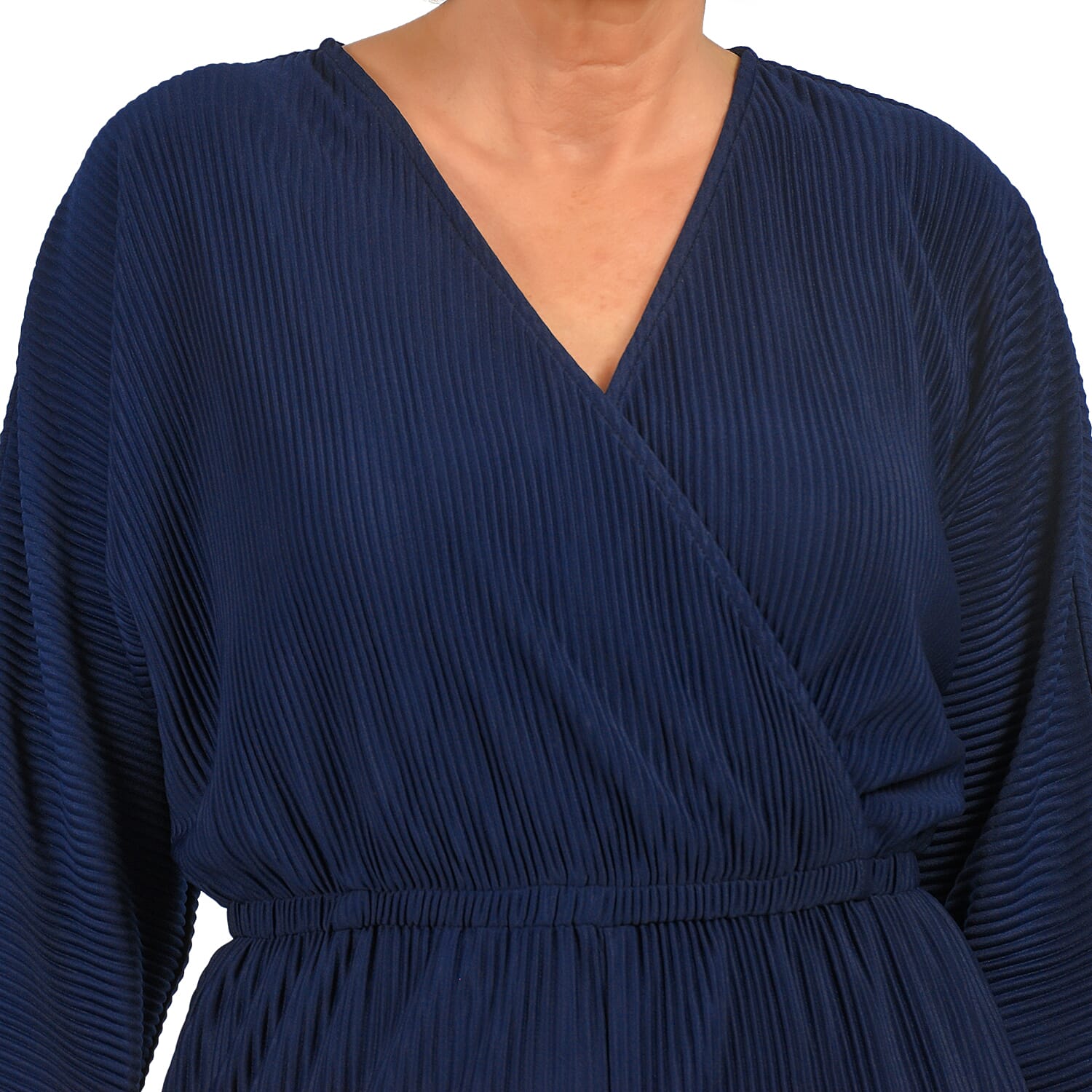 Tamsy Polyester Knitted Dress (Size 151x1 cm) - Navy