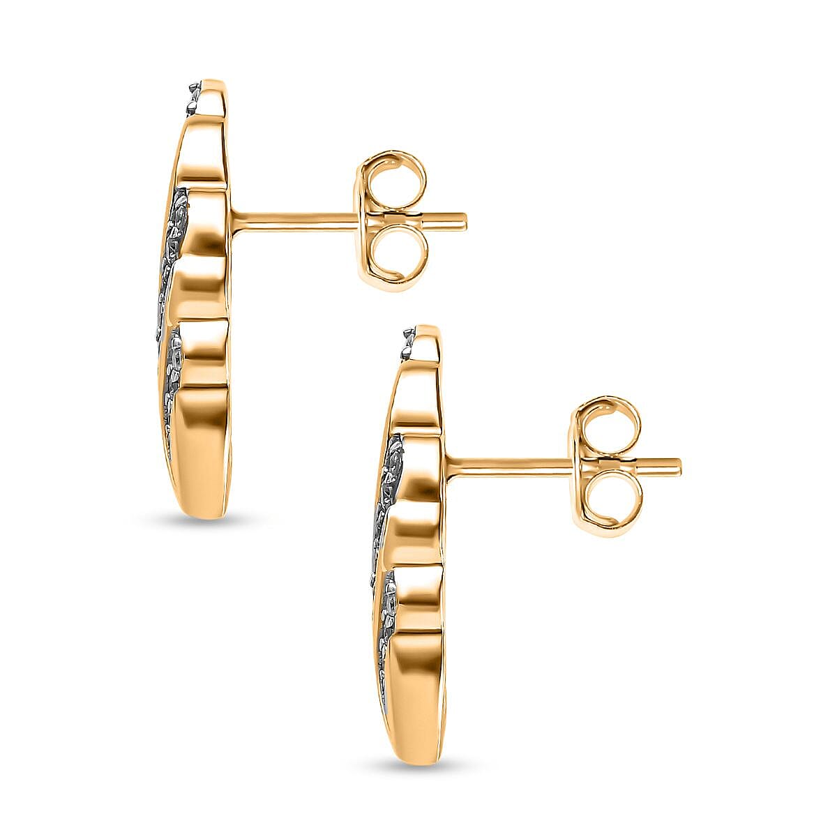 Moissanite Earrings in 18K Yellow Gold Vermeil Plated Sterling Silver