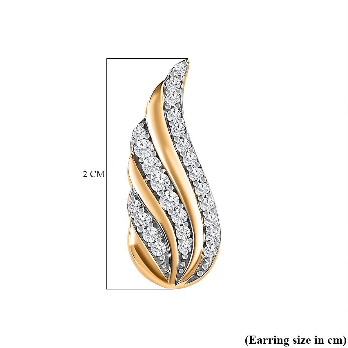 Moissanite Earrings in 18K Yellow Gold Vermeil Plated Sterling Silver