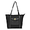 W Brown International Ladies Handbag with Zipper Closure - Black