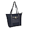 W Brown International Ladies Handbag with Zipper Closure - Black