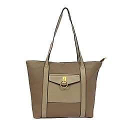 W Brown International Ladies Handbag with Zipper Closure - Black