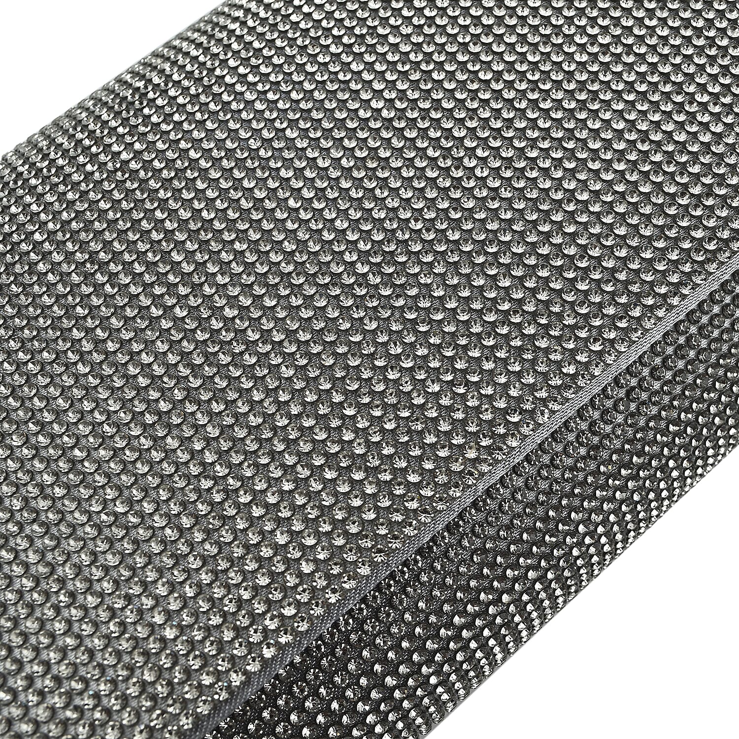 Crystal Clutch Bag with Exterior Pocket & Shoulder Strap - Black