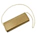Crystal Clutch Bag with Exterior Pocket - Shoulder Strap - Gold