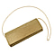 Crystal Clutch Bag with Exterior Pocket & Shoulder Strap - Gold