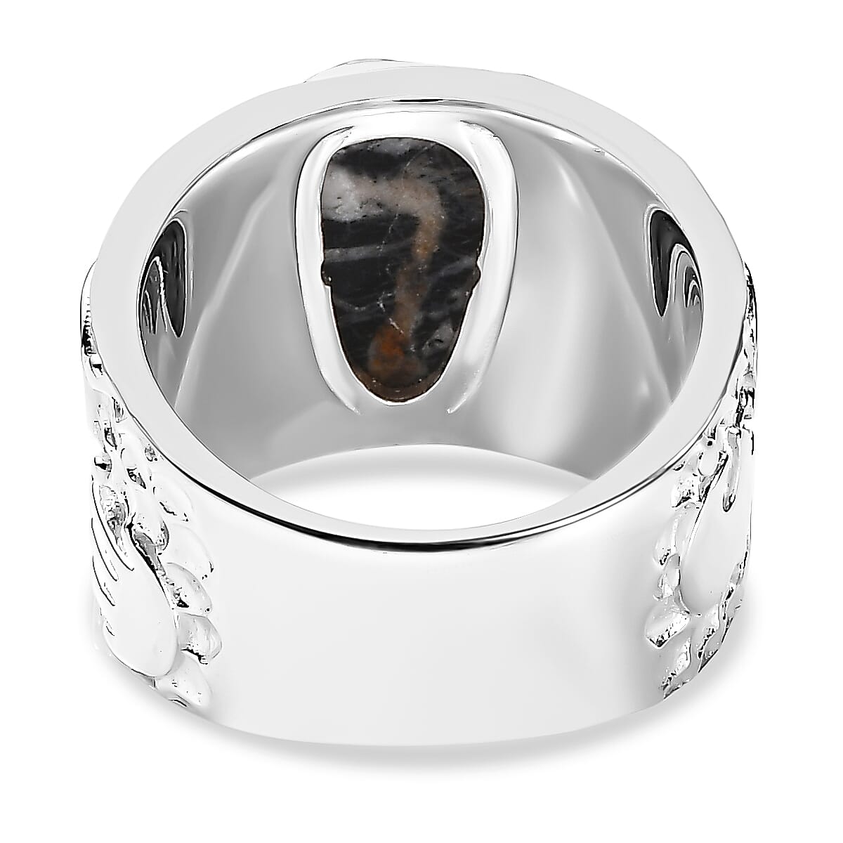 White Buffalo Ring in Sterling Silver 2.86 Ct, Silver Wt. 9.28 GM