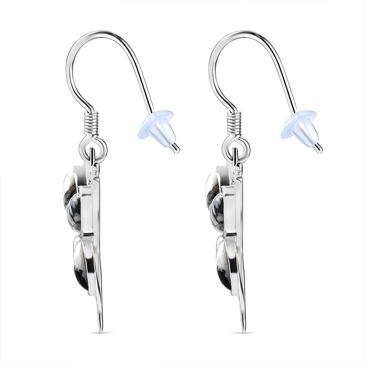 White Buffalo Star Earrings in Sterling Silver 7.47 Ct, Silver Wt. 8.07 Gms.