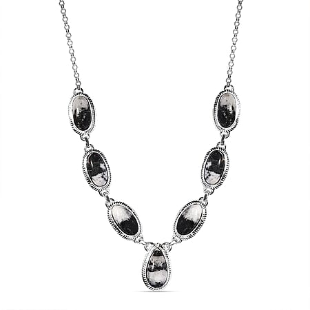 White Buffalo Necklace (Size - 20) in Sterling Silver 23.56 Ct, Silver Wt. 19.11 Gms
