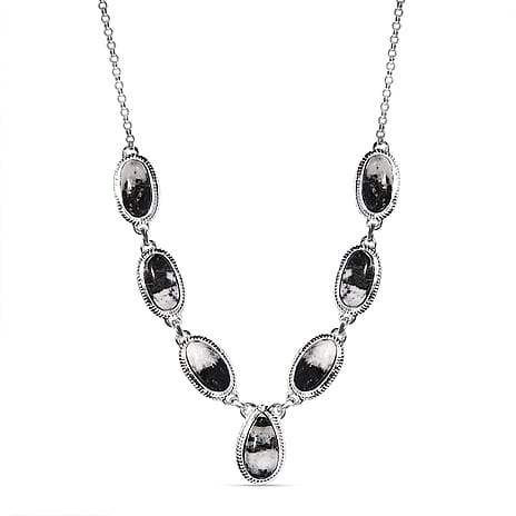 White Buffalo Necklace (Size - 20) in Sterling Silver 23.56 Ct, Silver Wt. 19.11 Gms