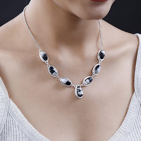 White Buffalo Necklace (Size - 20) in Sterling Silver 23.56 Ct, Silver Wt. 19.11 Gms