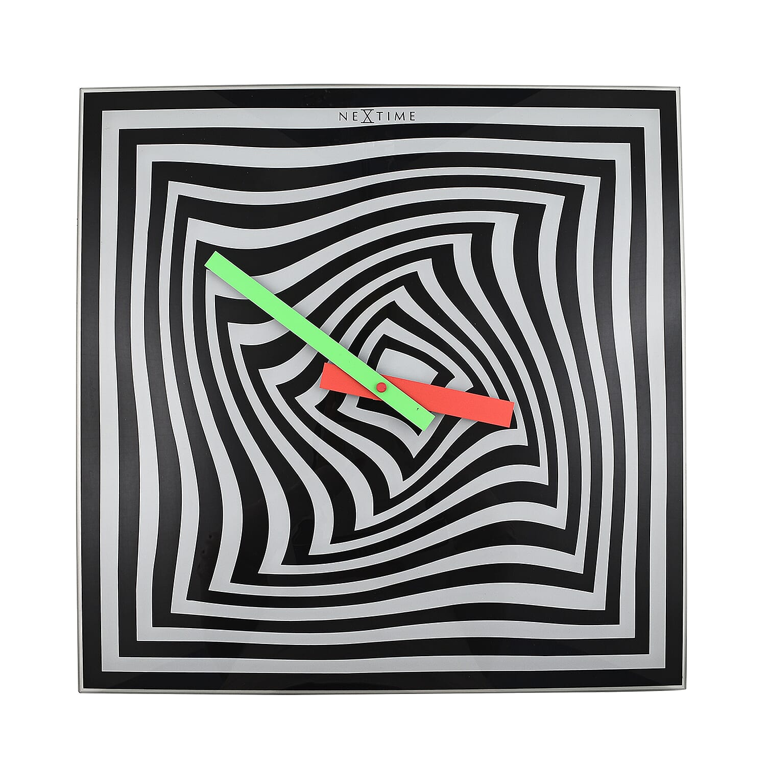 NeXtime Square Pattern Wall Clock (Size 44 cm) - Black & White