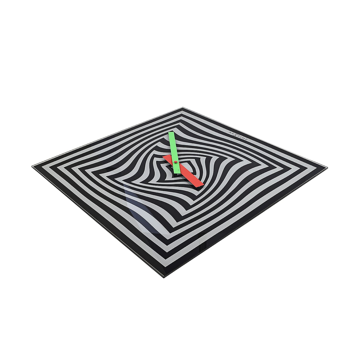 NeXtime Square Pattern Wall Clock (Size 44 cm) - Black & White