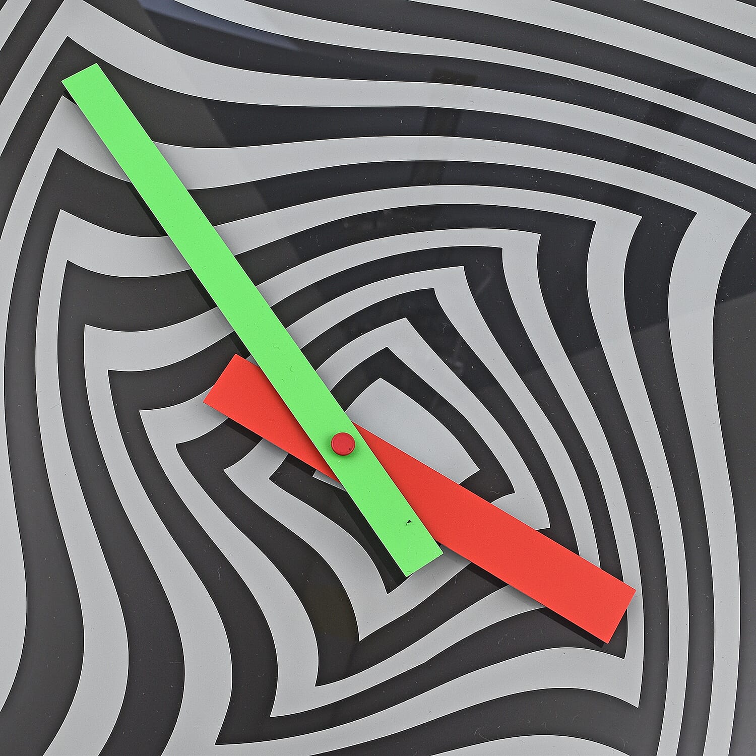 NeXtime Square Pattern Wall Clock (Size 44 cm) - Black & White