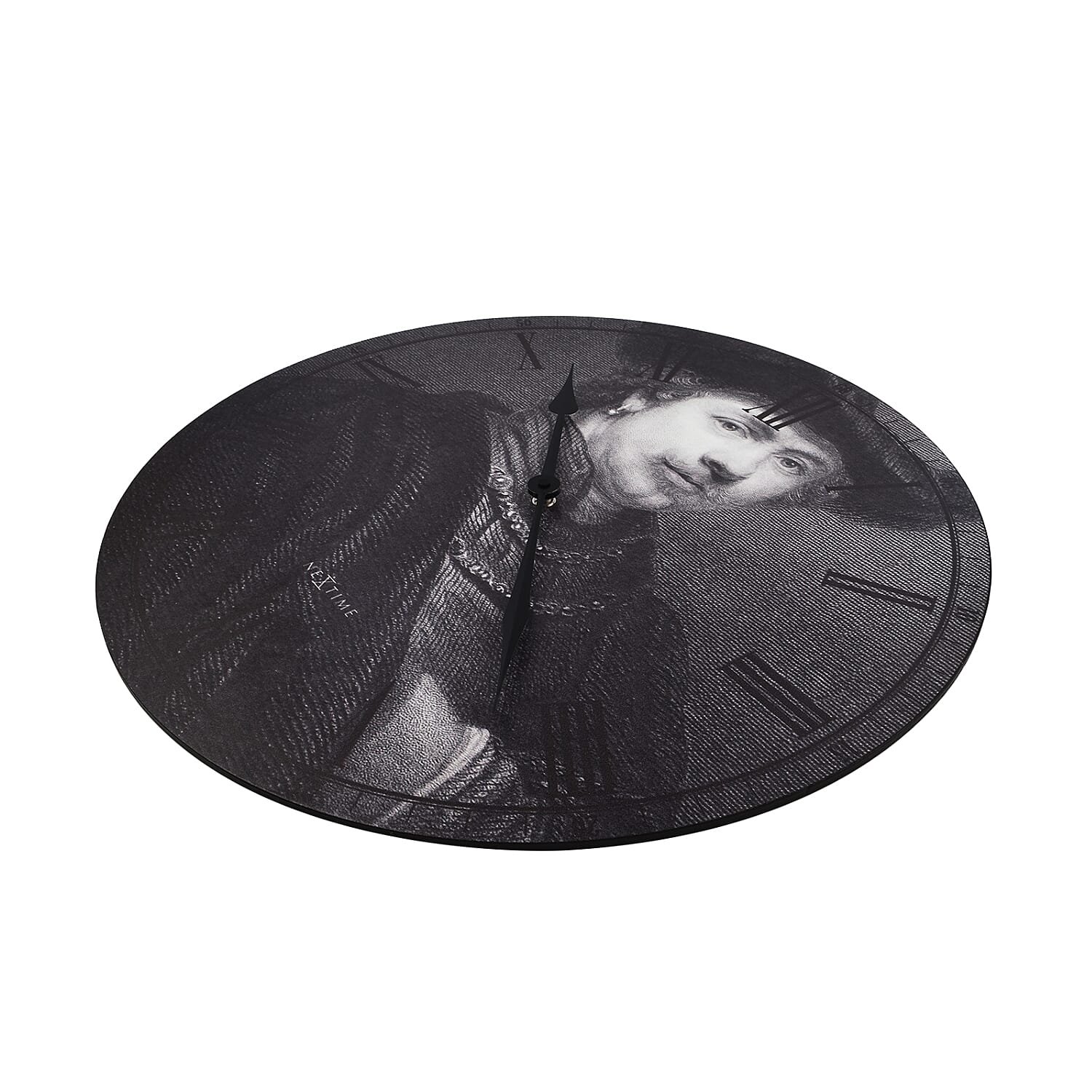 NeXtime Rembrandt Pattern Wall Clock (Size 50 cm) - Black & White