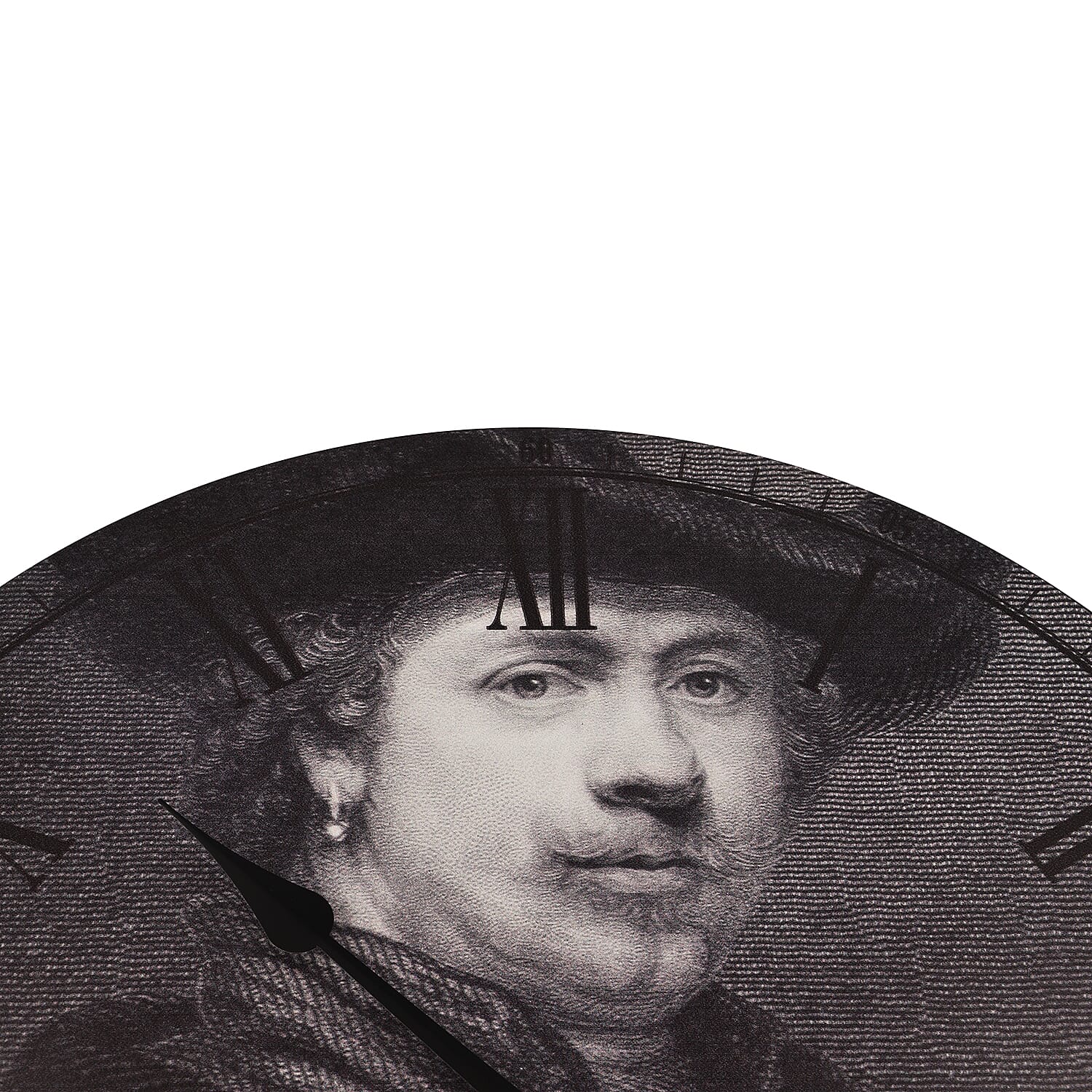 NeXtime Rembrandt Pattern Wall Clock (Size 50 cm) - Black & White