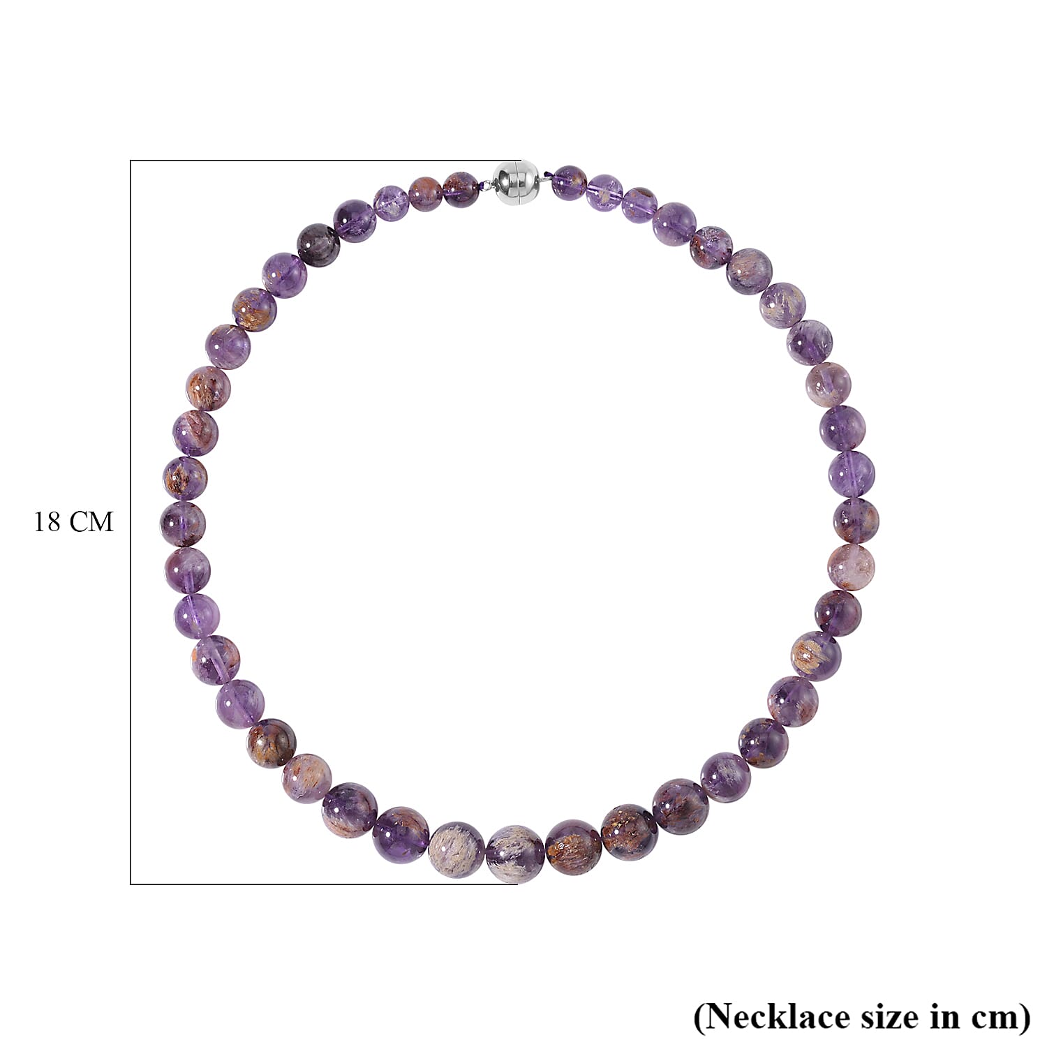 Cacoxenite Beads Necklace (Size - 20) in Rhodium Overlay Sterling Silver 533.75 Ct.