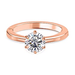Moissanite Solitaire Ring in Sterling Silver
