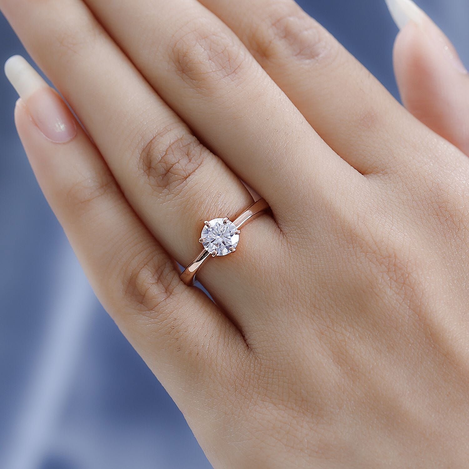 Rose gold clearance solitaire moissanite ring