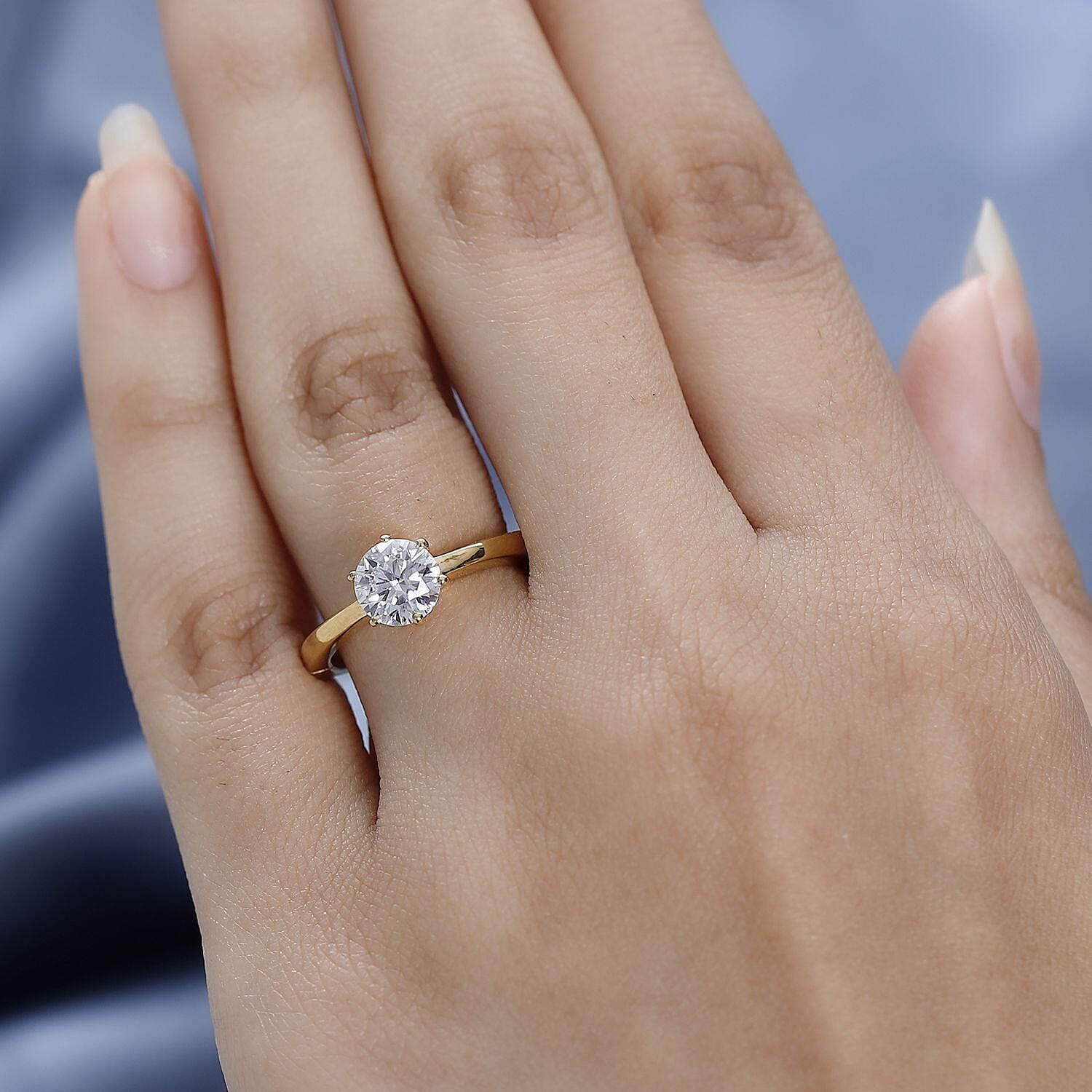 Moissanite Solitaire Ring in Sterling Silver
