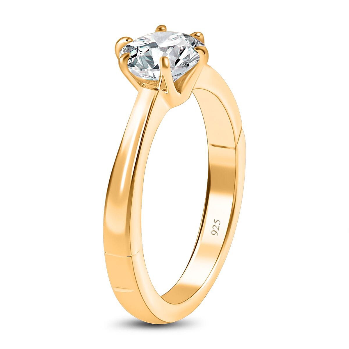 Moissanite Solitaire Ring in Sterling Silver