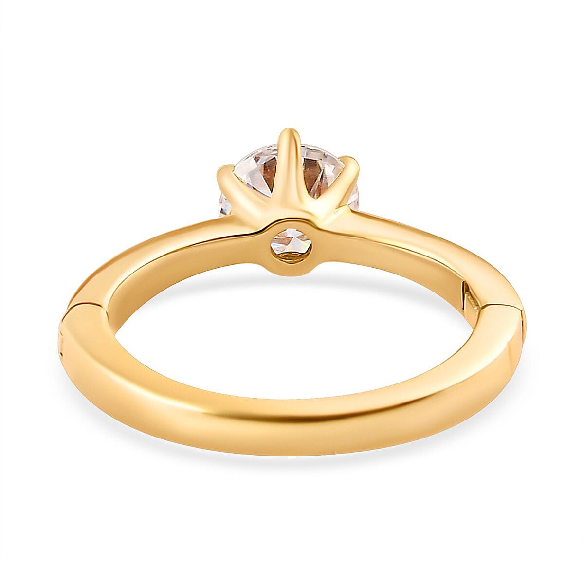 Moissanite Solitaire Ring in Sterling Silver