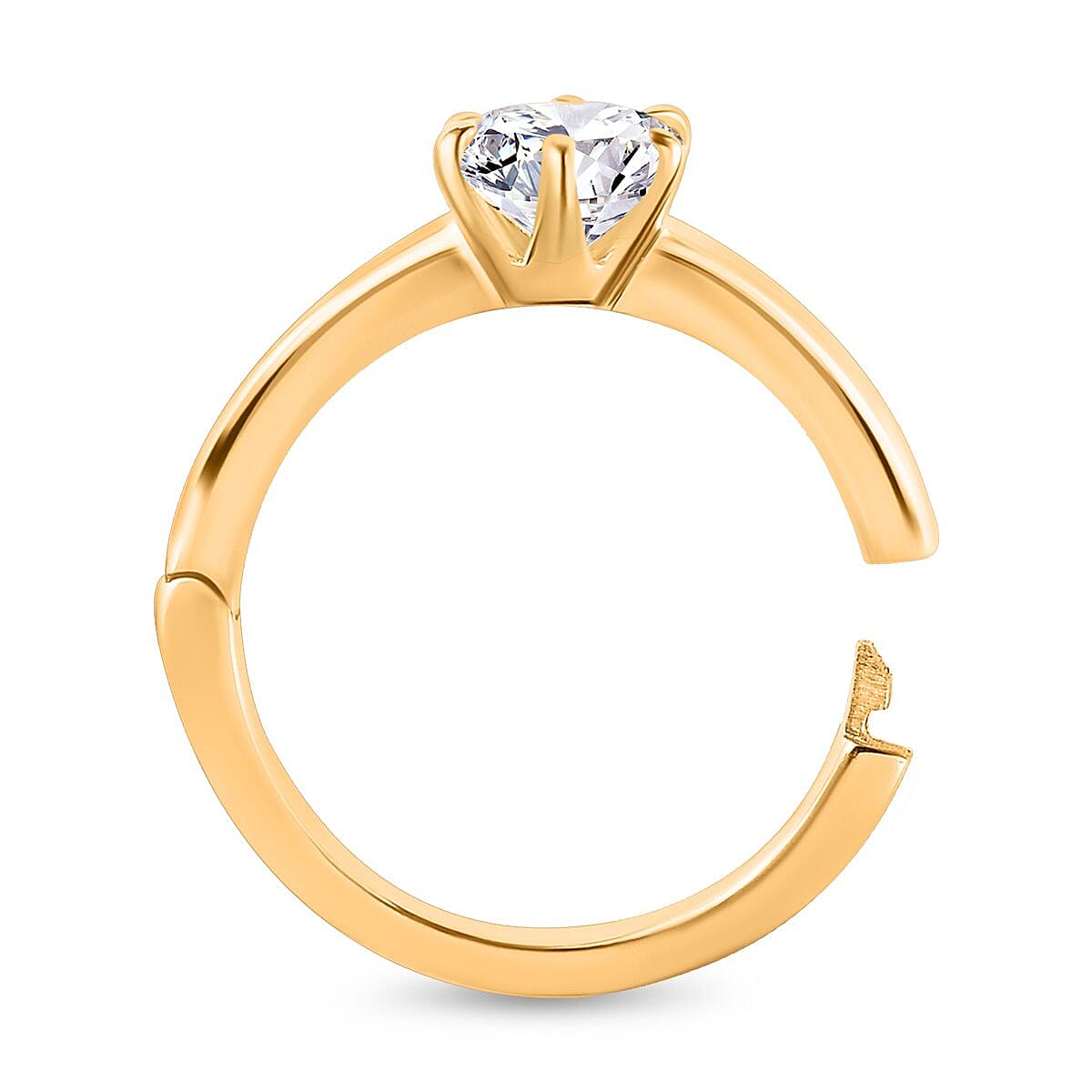 Moissanite Solitaire Ring in Sterling Silver