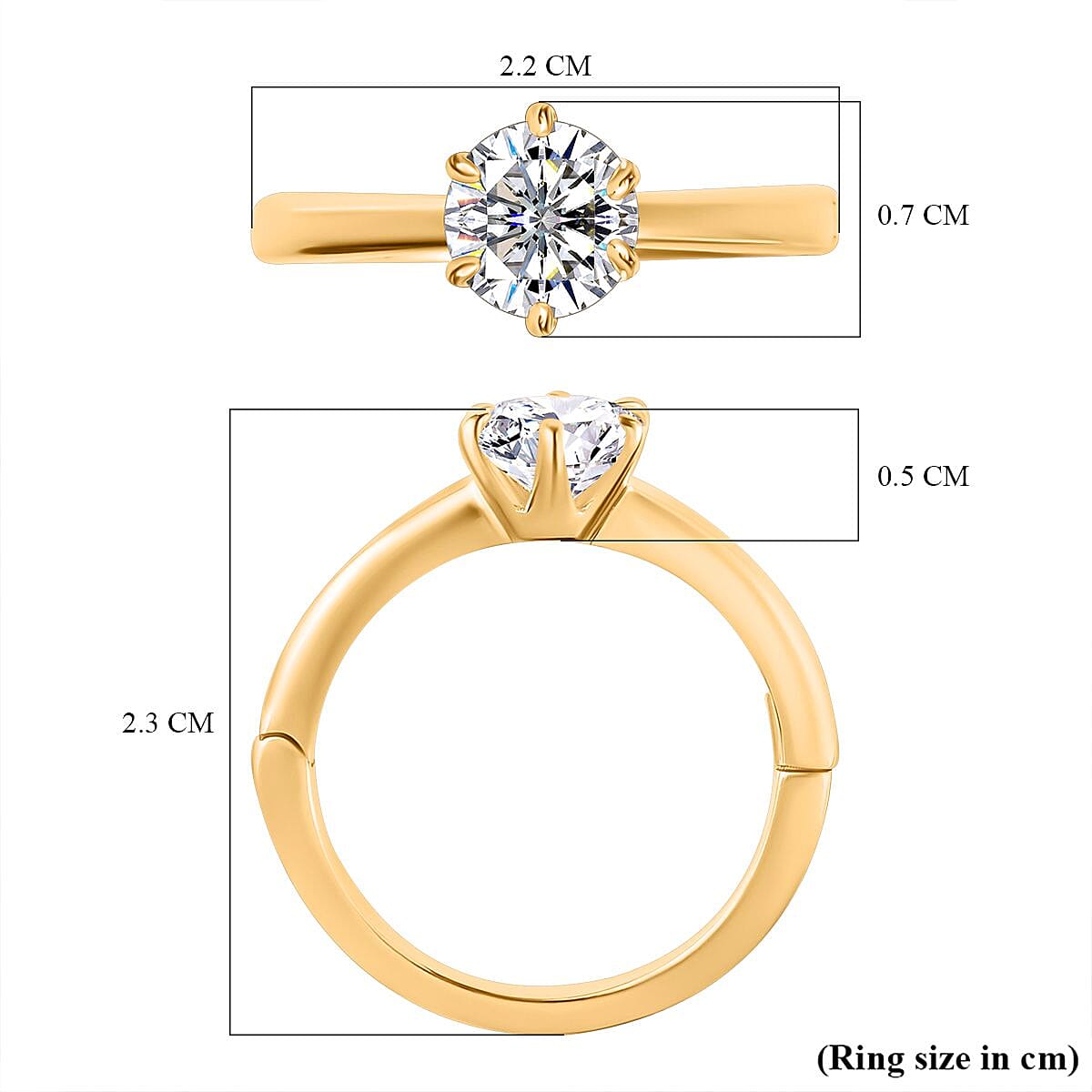 Moissanite Solitaire Ring in Sterling Silver