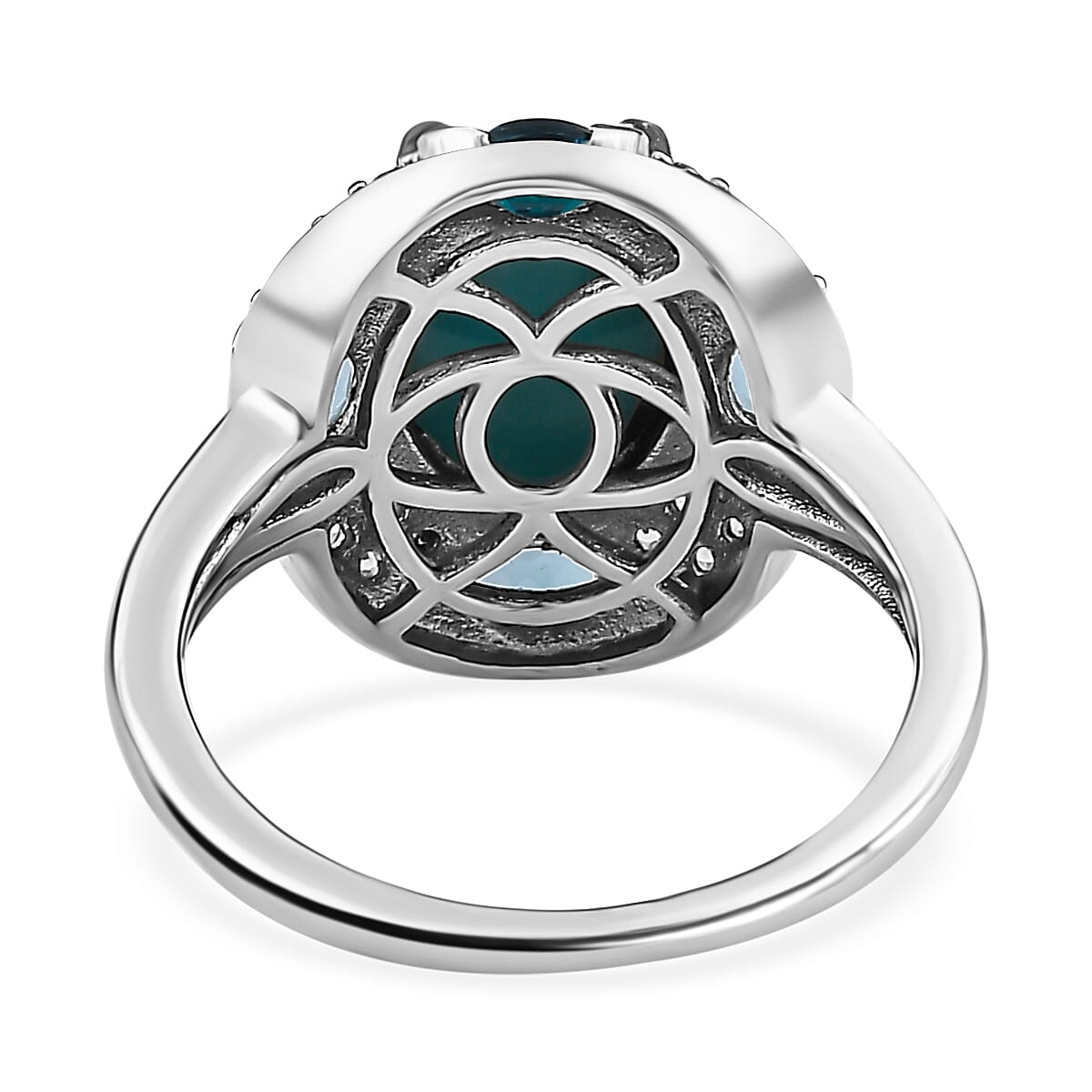 Sterling Silver Diamond Cut Bull online Head Ring with Two Stones Turquoise Garnet