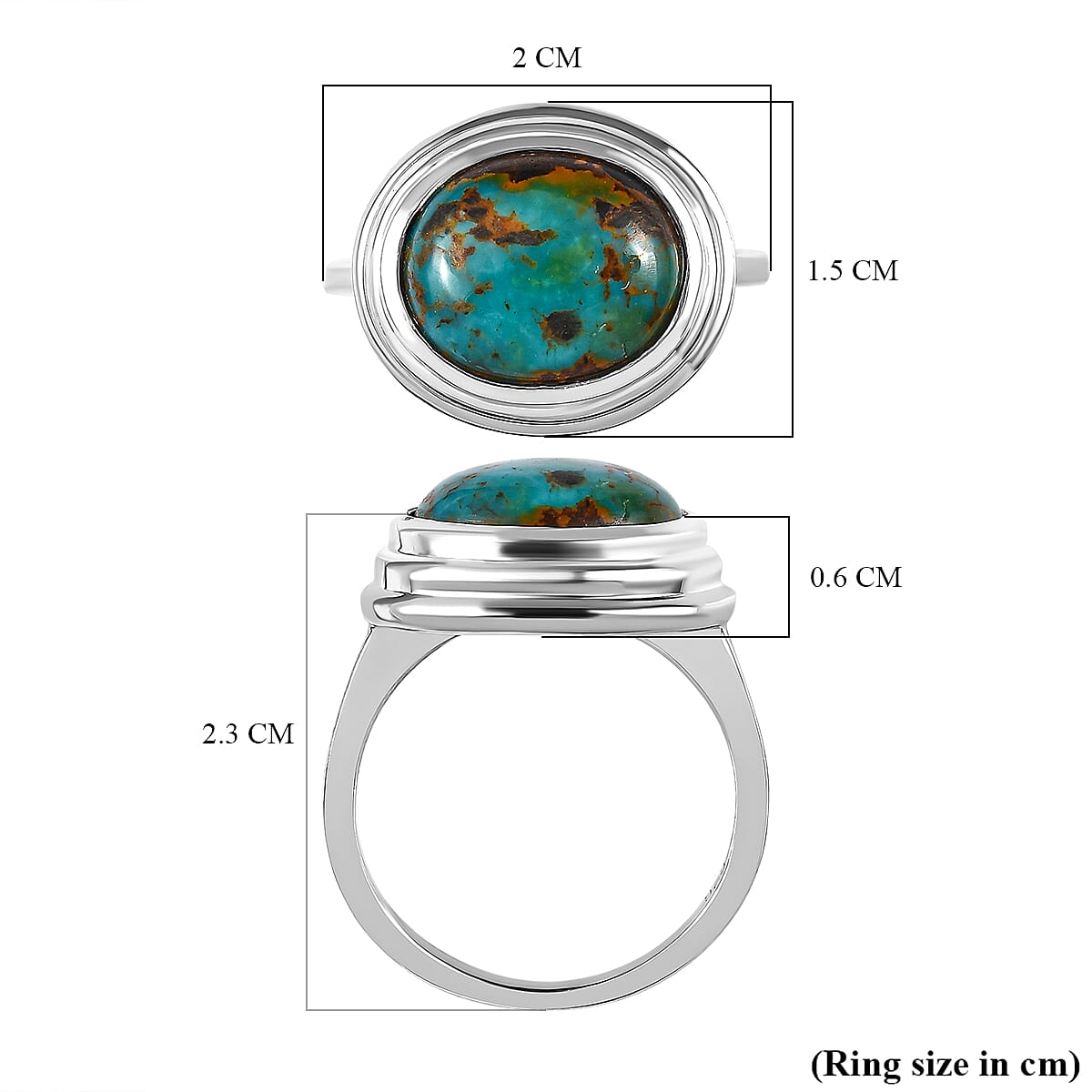 Sierra Nevada Turquoise Solitaire Ring in Platinum Overlay Sterling Silver 4.83 Ct. Sierra Nevada Turquoise Solitaire Ring in Platinum Overlay Sterling Silver 4.83 Ct.