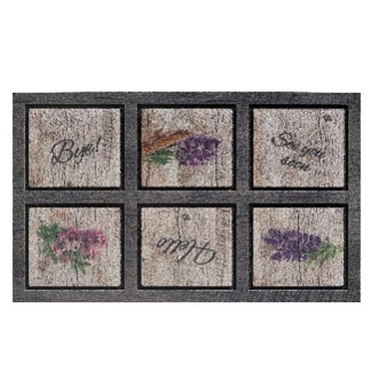 Rubber Back Door Mat (Size 75x47 cm) - Lavender and Multi