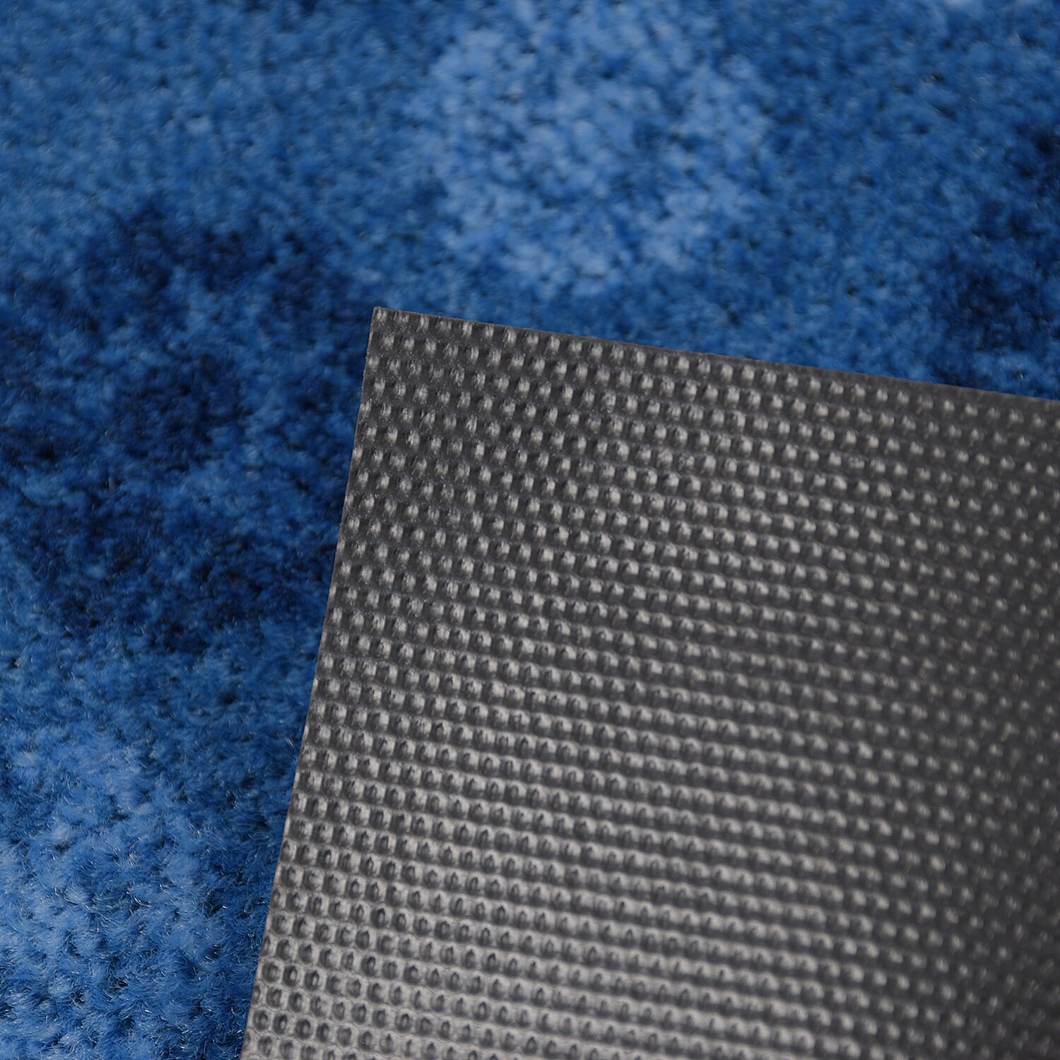 Snowprint Rubber Back Door Mat (Size 80x60 cm) - Blue - Black