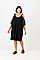 Tamsy Polyester Knitted Dress (Size 75x1 cm) - Black & Black