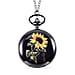Unisex 3D Sunflower Print Pocket Watch - Black