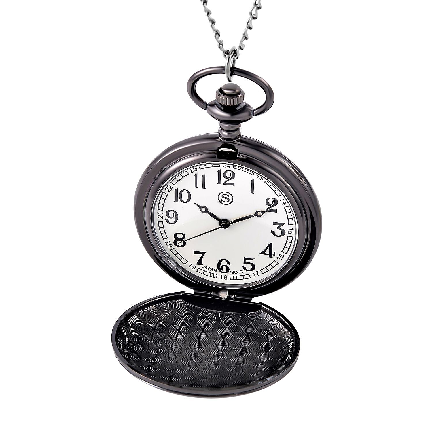 Unisex 3D Floral Print Pocket Watch with Chain (Size 32) - Multi