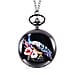 Unisex 3D Sunflower Print Pocket Watch - Black
