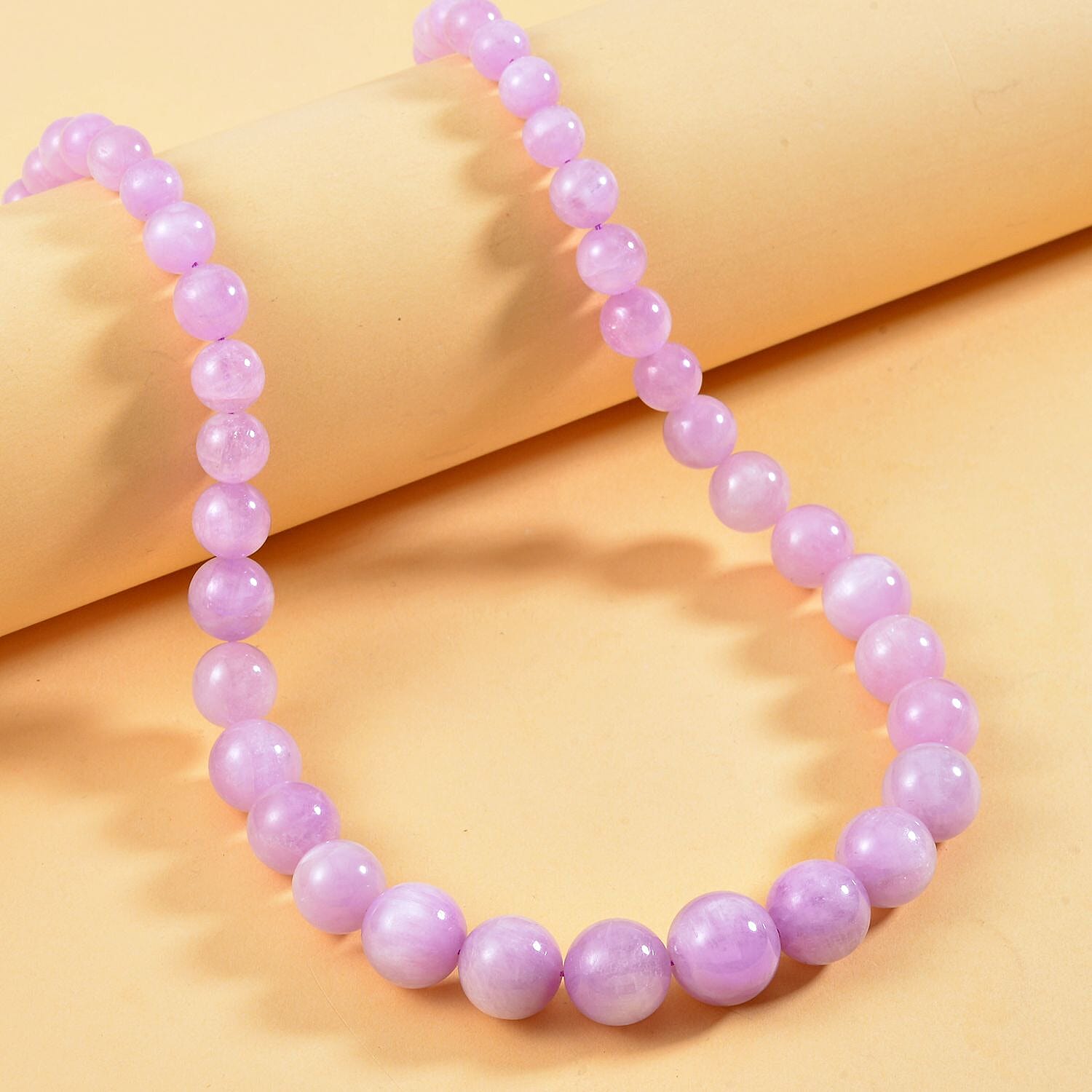 9K Yellow Gold AAA Kunzite Beads Necklace (Size - 20) 434.25 Ct.