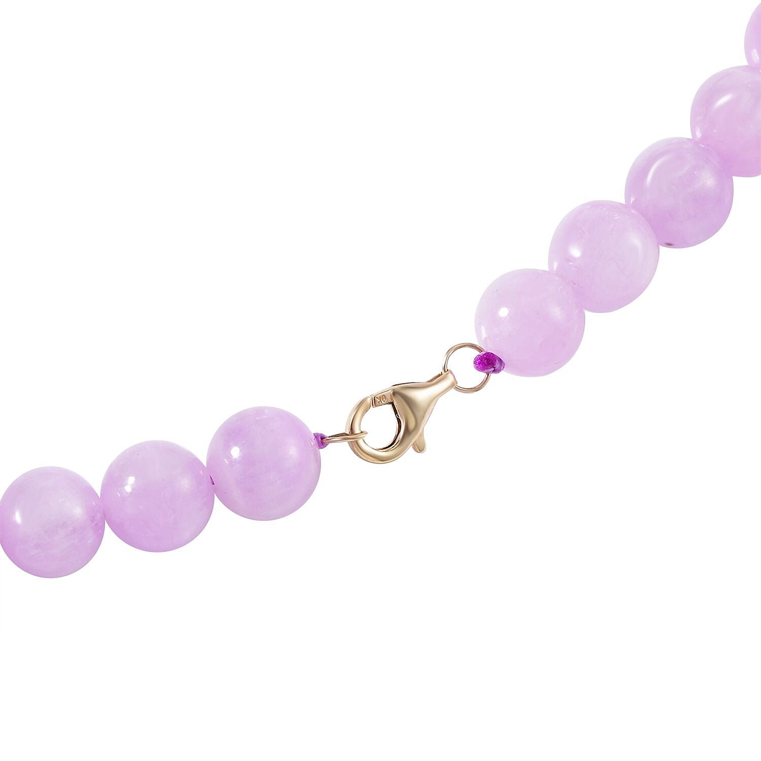 9K Yellow Gold AAA Kunzite Beads Necklace (Size - 20) 434.25 Ct.