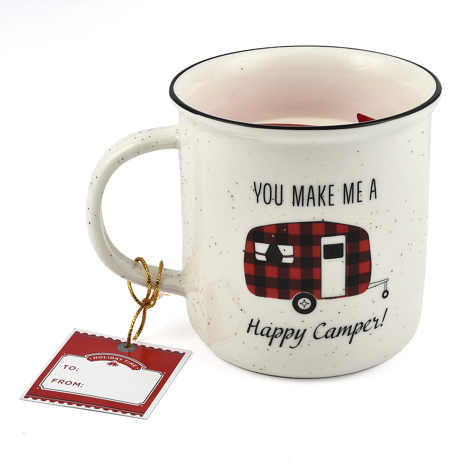 13 0z Enjoy & Happy Mug Candle Set of 2