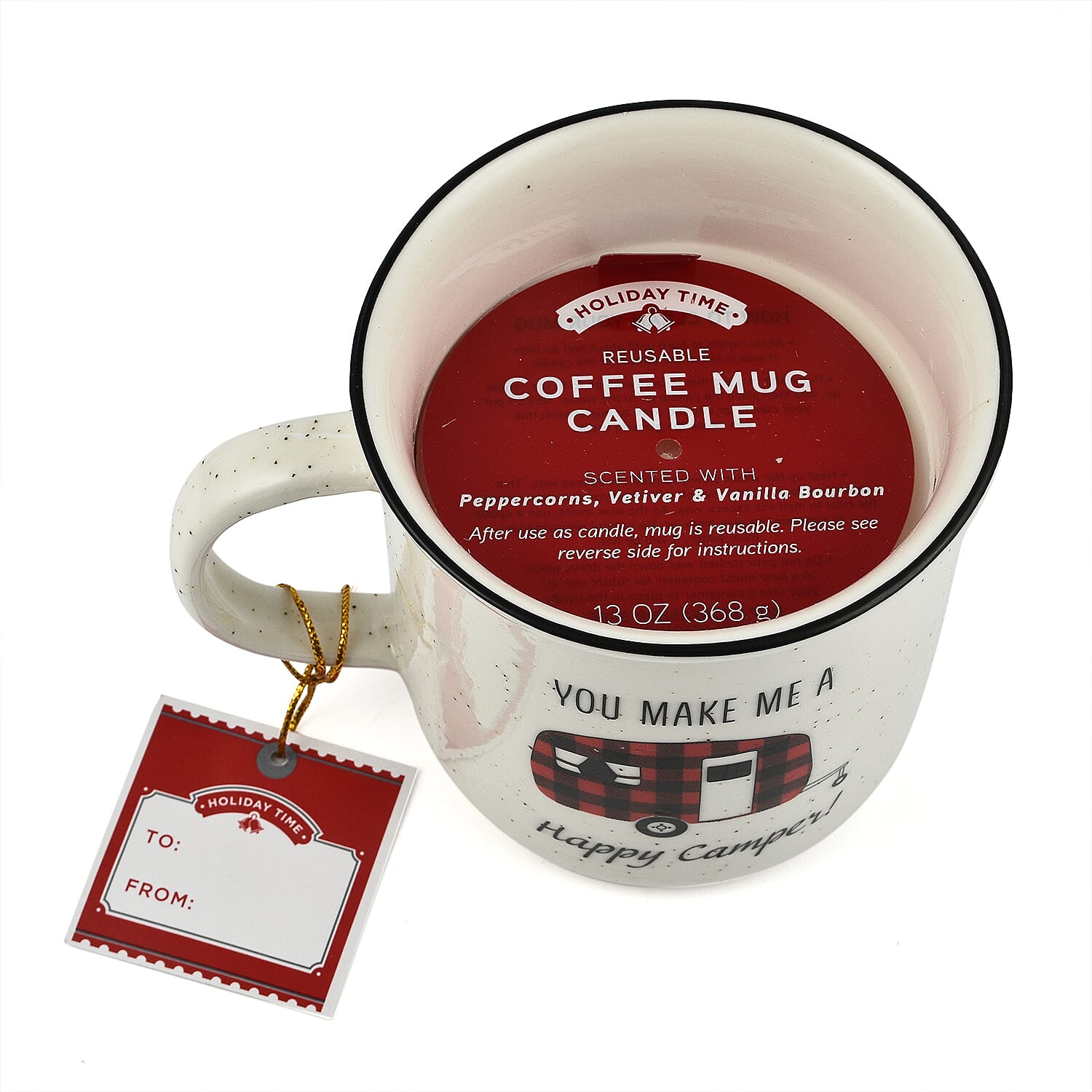 13 0z Enjoy & Happy Mug Candle Set of 2