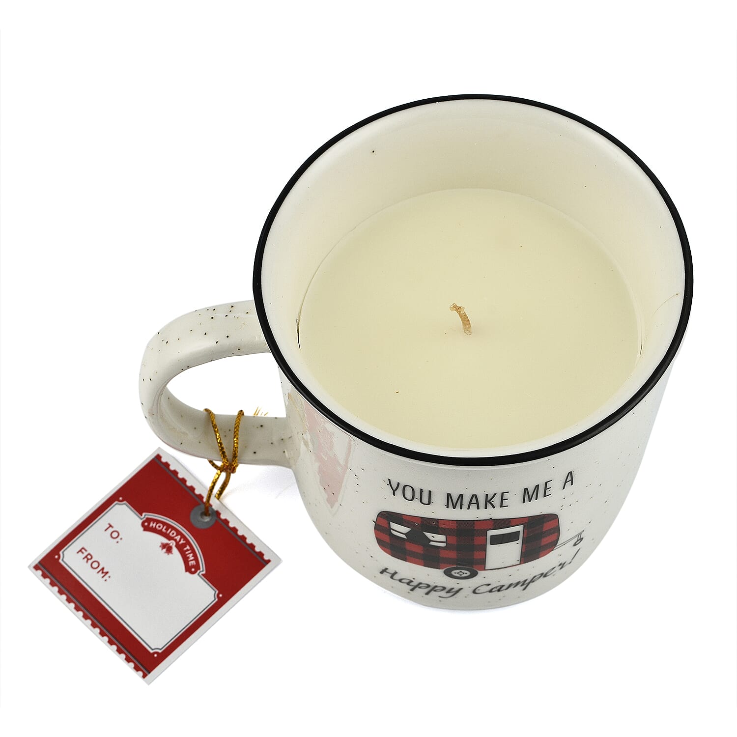 13 0z Enjoy & Happy Mug Candle Set of 2