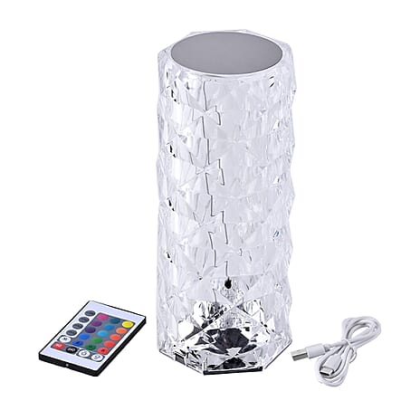 USB Rechargeable, Touch Sensor Crystal Diamond Led Table Lamp